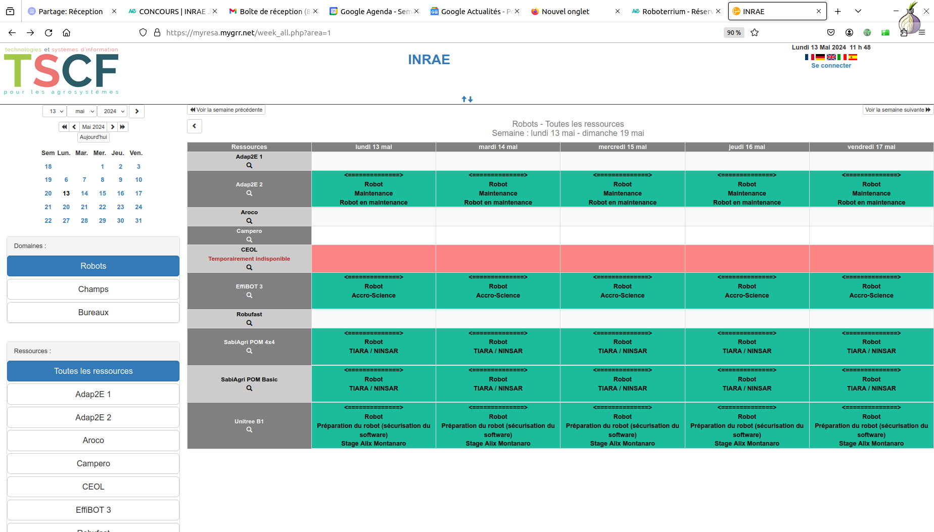 Site de revervation main page Site de revervation main page